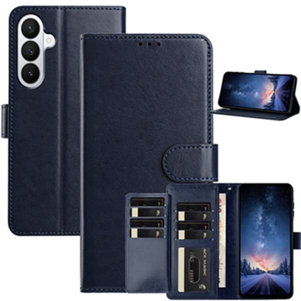 Samsung Galaxy S26 Pro Plånboksfodral Konstläder Folio Flip - Blå