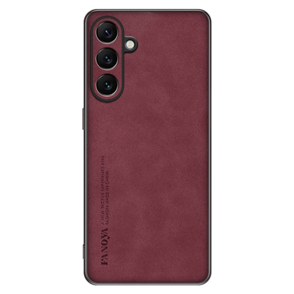 Mobilskal för Samsung Galaxy S26 Plus Konstläder TPU - Vinröd