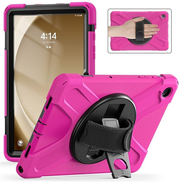 Mobilskal till Galaxy Tab A9 Plus Silikon Rotary Kickstand Rosa