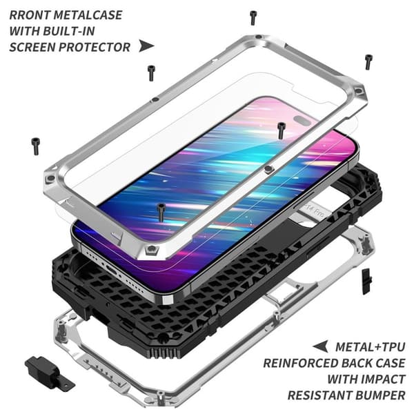 R-JUST Mobilskal till iPhone 14 Pro Shockproof Hybrid Silver 6.1"