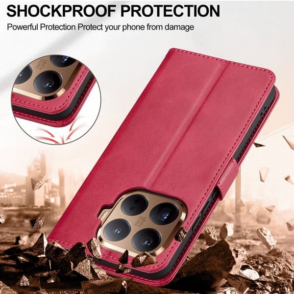 LC.IMEEKE Xiaomi 15T Pro Plånboksfodral Konstläder - Rosa
