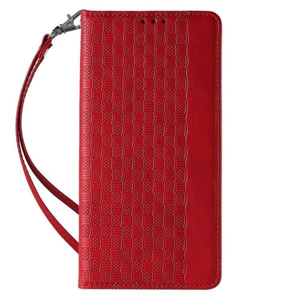 iPhone 13 Pro Plånboksfodral Magnet Strap - Röd