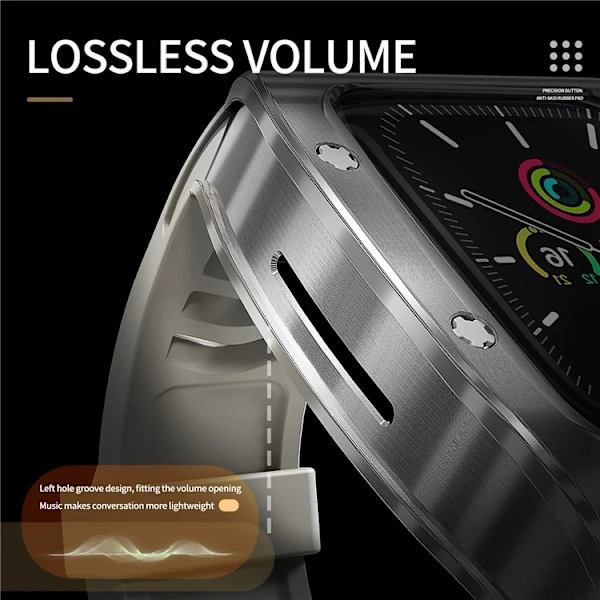 SHELLBOX Apple Watch 44mm Armband Silikon Metal - Vit Vit