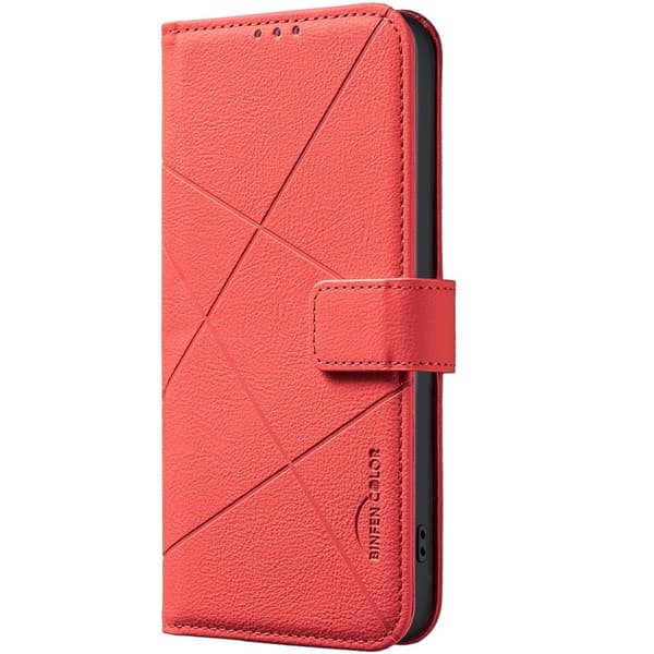 BINFEN Samsung Galaxy S26+ Plånboksfodral Konstläder RFID - Röd