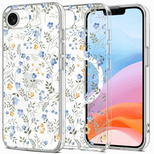 Tech-Protect Mobilskal till iPhone 16e Magsafe Flexair - Spring Flowers Transparent