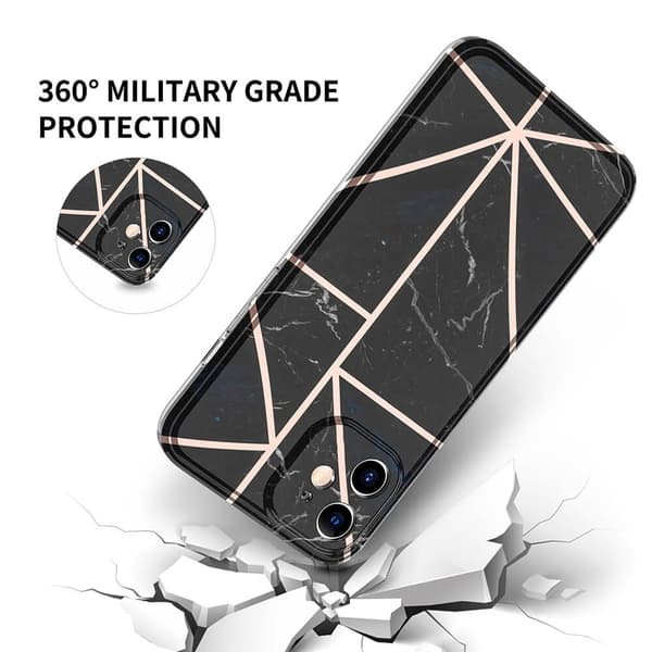 BOOM - Grid iPhone 12 Pro Max -kuori - Musta marmori Black