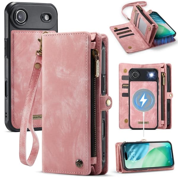 CASEME 008 iPhone Air Plånboksfodral i Konstläder med - Rosa