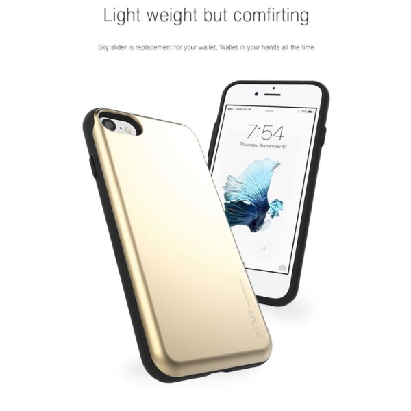Mercury Sky Slide Suojakuori Apple iPhone 7 Plus -puhelimelle - kultaa