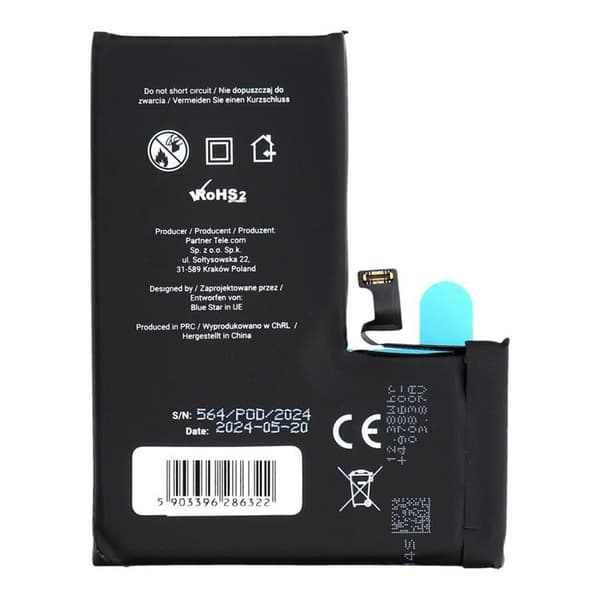 Blue Star iPhone 14 PRO Batteri HQ 3200 mAh