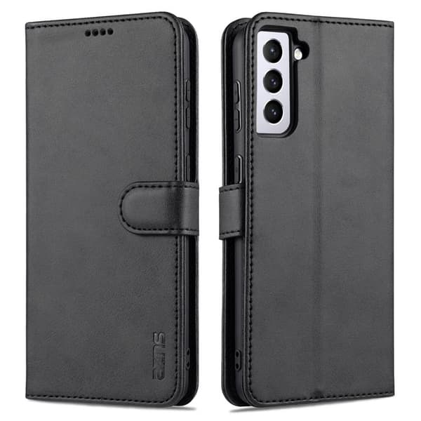 AZNS Samsung Galaxy S23 Plånboksfodral Konstläder - Svart