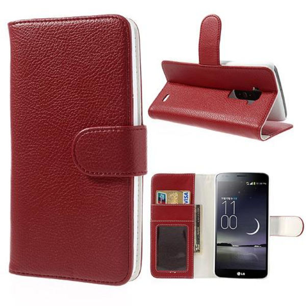 Kohokuvioitu lompakkokotelo LG G Flexille (punainen) Red