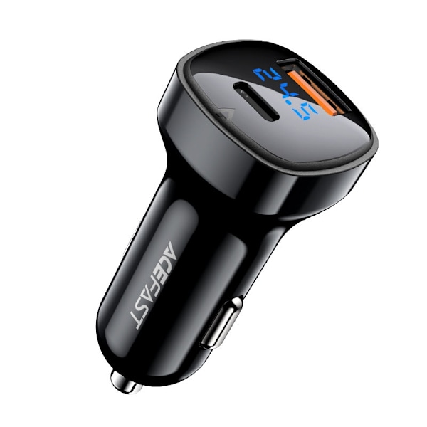 Acefast Billaddare 66W USB-C Till USB - Svart Svart