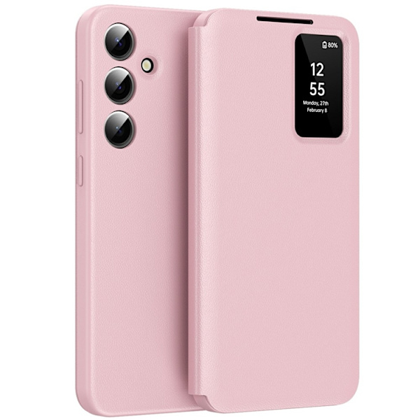 Galaxy A56 5G Plånboksfodral View Window Läder - Rosa Rosa