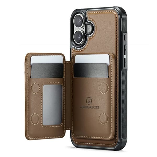JEEHOOD iPhone 17 Fodral Konstläder - Brun Brun