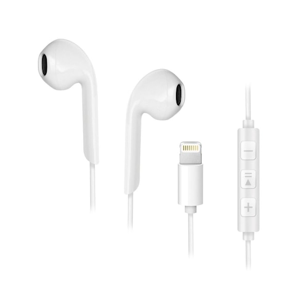 Forcell Hörlurar Stereo För Apple Lightning NY BOX - Vit Vit