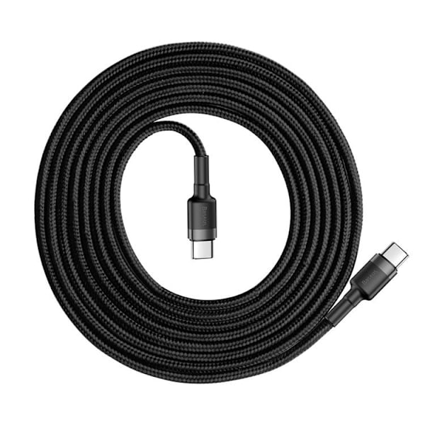 Baseus PD USB-C till USB-C 60W Kabel 2M - Svart/Grå Black