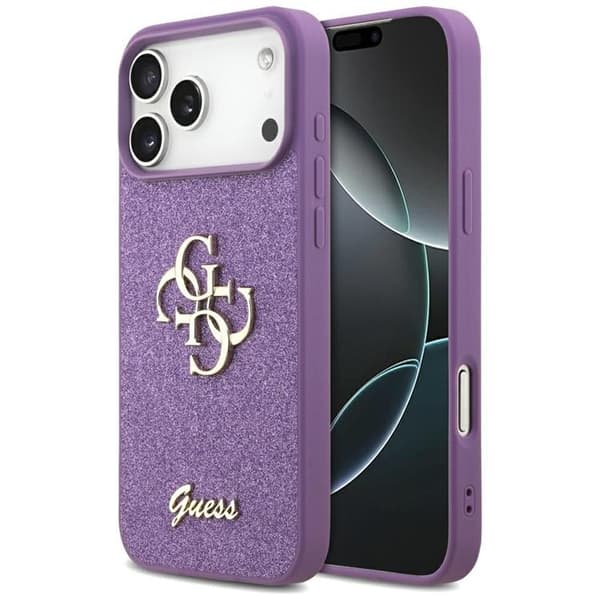 Guess Mobilskal till iPhone 17 Pro Max Fixed Glitter Big 4G - Lilac Lila