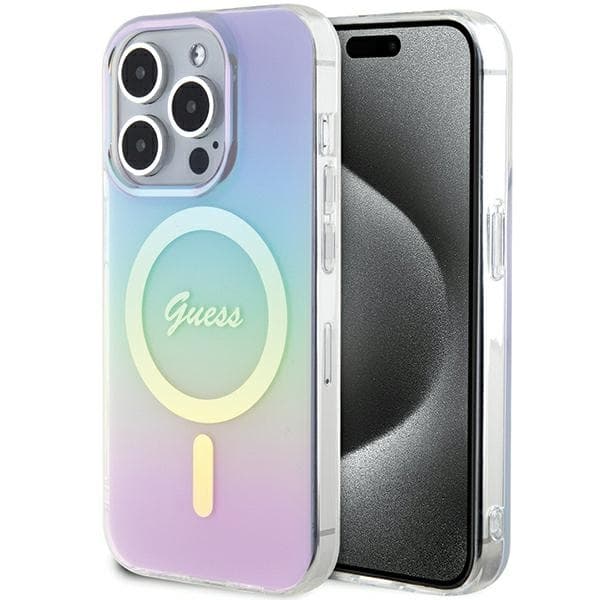Guess Telefontaske til iPhone 15 Pro Max MagSafe IML Iriserende - Lilla