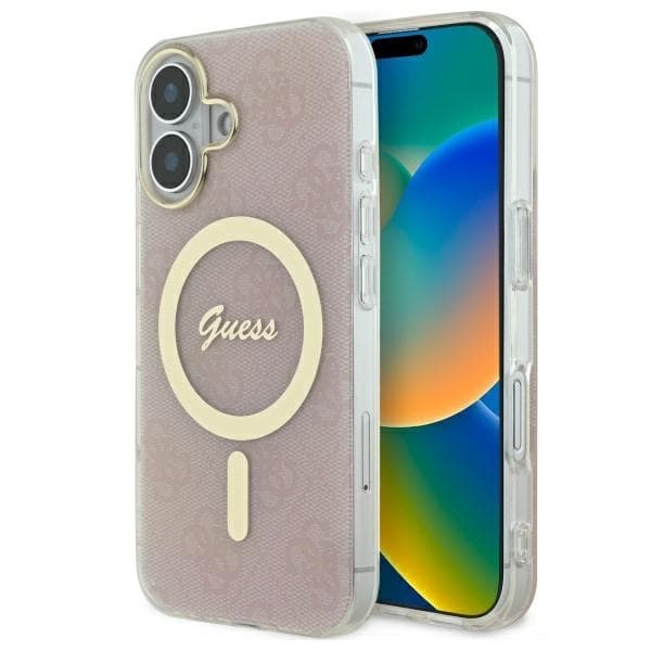 Guess Mobilskal till iPhone 16 Plus MagSafe IML 4G - Rosa Rosa