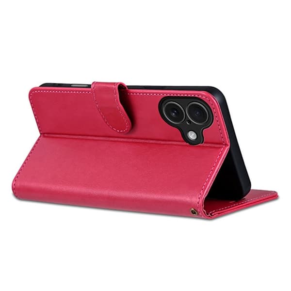 AZNS iPhone 17 Plånboksfodral Anti-Scratch Konstläder - Röd