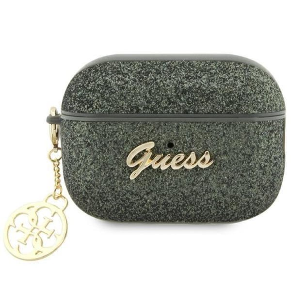 Guess Airpods Pro 2 Cover Glitter Flake 4G Charm - Grøn