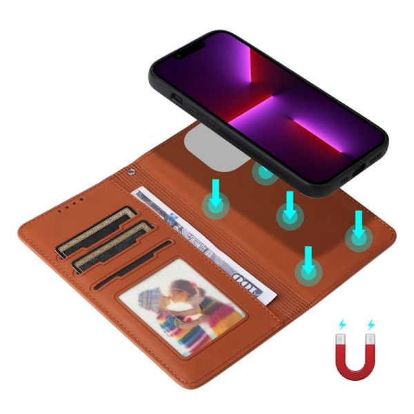 BETOPNICE iPhone 13 Pro Plånboksfodral - Avtagbart Konstläder - Brun