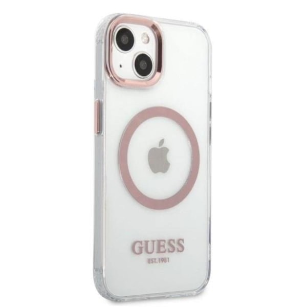 Guess iPhone 13 Skal Magsafe Metal Outline - Rosa