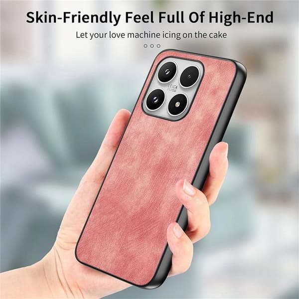 Mobilskal för Xiaomi 17 Retro Läder Shockproof Slim Rosa