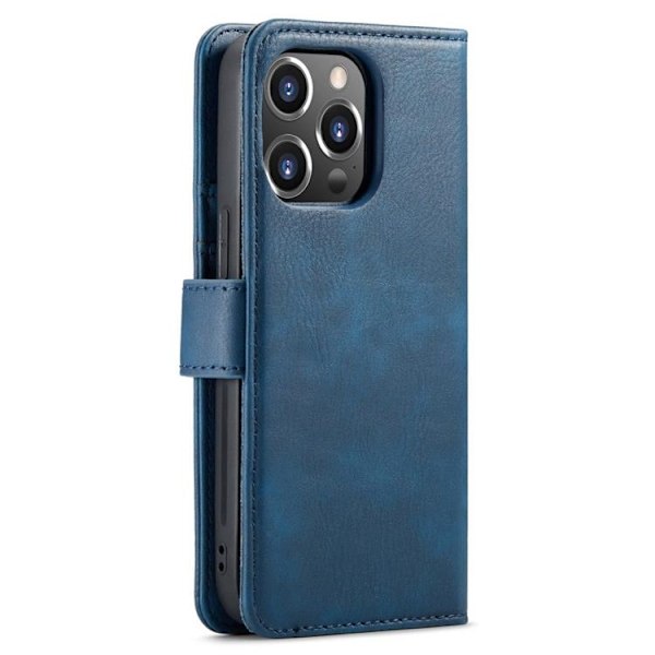 DG.MING iPhone 14 Pro Max Plånboksfodral Split Detachable Flip - Blå