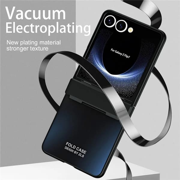 Mobilskal till Galaxy Z Flip7 Electroplating - Svart Svart