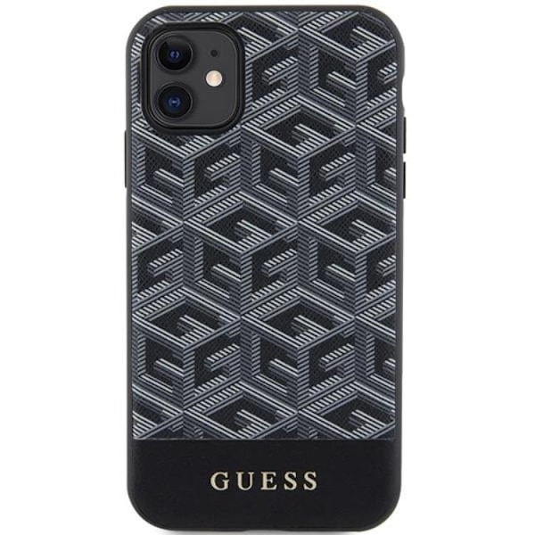 Guess iPhone 11/XR Mobilskal Magsafe Cube Stripes - Svart Svart
