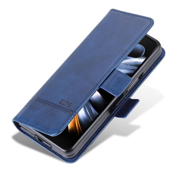 AZNS Samsung Galaxy Z Fold3 5G Plånboksfodral Konstläder - Blå