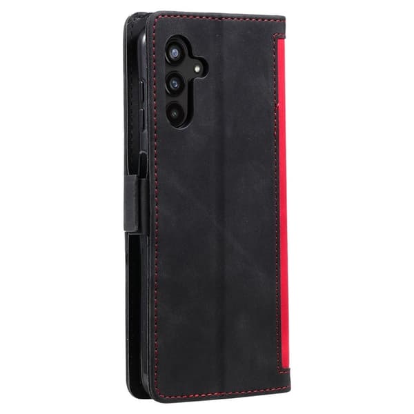 Samsung Galaxy A57 Plånboksfodral Konstläder RFID-Skydd - Röd