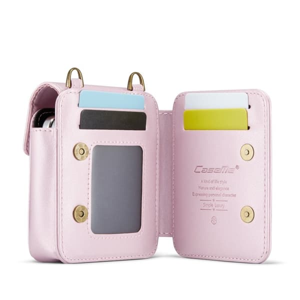 Samsung Galaxy Z Flip7 FE 5G Plånboksfodral Konstläder RFID-Skydd - Rosa