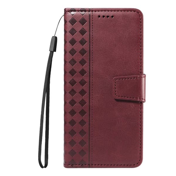 Samsung Galaxy S26 / S26 Pro Plånboksfodral Konstläder Ställ - Vinröd