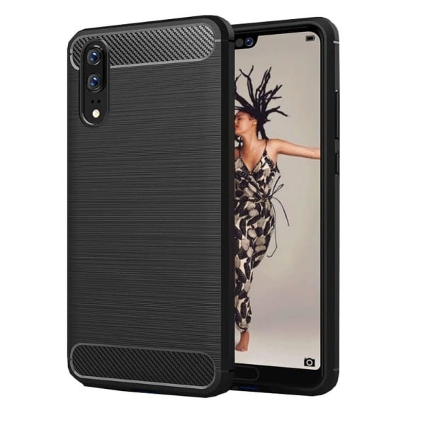 Huawei P20 Pro Cover Forcell Carbon pehmeä muovi - musta