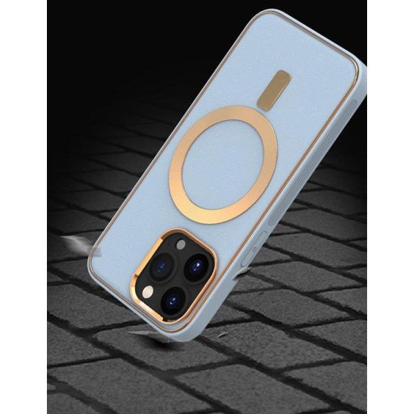 BOOM iPhone 13 Pro Max Case Magsafe nahka - laivastonsininen