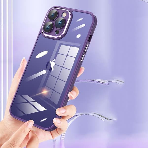 Mobilskal till iPhone 14 Pro Metall Kamera - Lila Lila