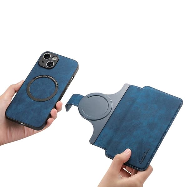 CASENEO MW-03 Plånboksfodral för iPhone 15 Plus - Konstläder - Blå