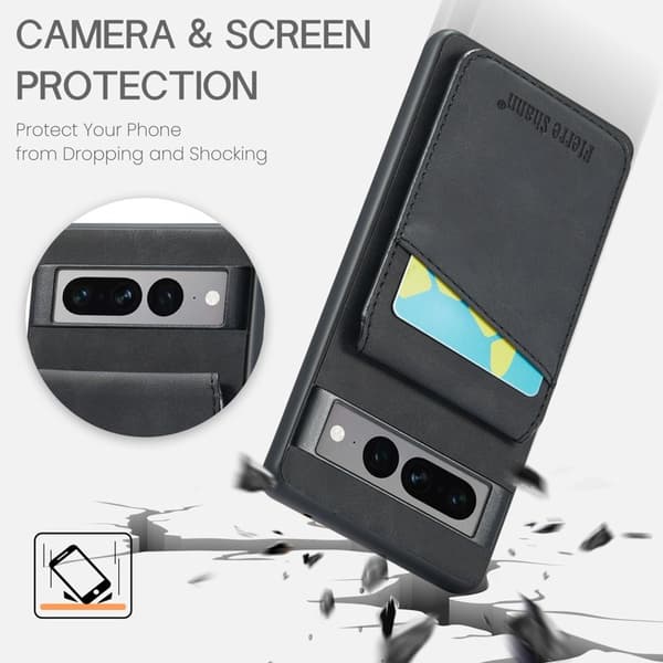 FIERRE SHANN Google Pixel 7 Pro Fodral PU+TPU - Svart