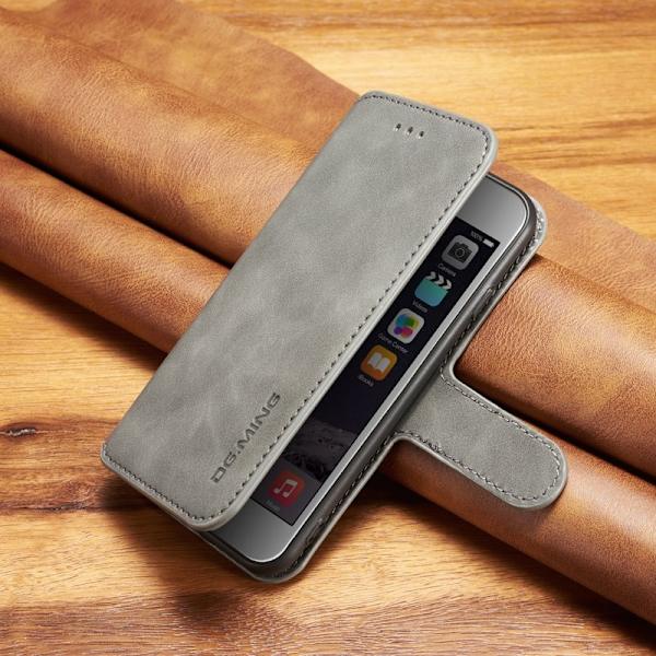 DG.MING Retro Plånboksfodral Konstläder för iPhone 6s/6 - Grå