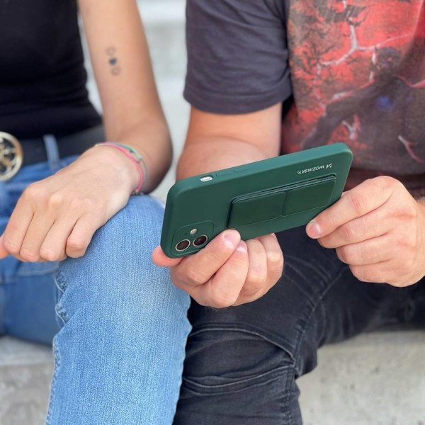 Wozinsky Kickstand Silikon Skal till iPhone 12 - Svart Svart