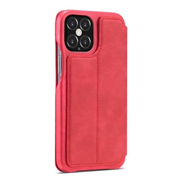 LC.IMEEKE iPhone 12 Pro Plånboksfodral i Konstläder - Röd