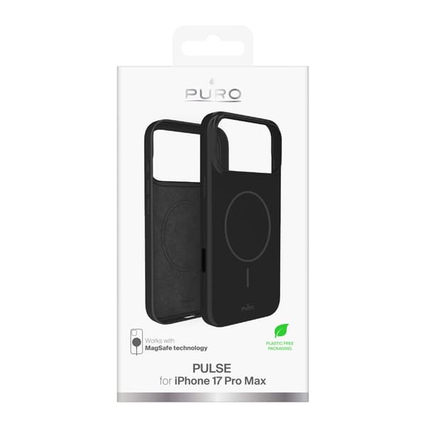 Puro Telefontaske til iPhone 17 Pro Max Magsafe Polycarbonat Pulse - Sort Svart