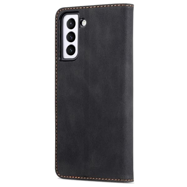 AZNS Samsung Galaxy S21 FE Plånboksfodral Konstläder - Svart
