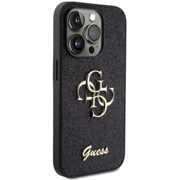 Guess Mobilskal till iPhone 15 Pro Glitter Script Big - Svart Svart