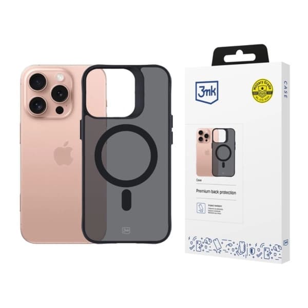 3MK Mobilskal till iPhone 16 Pro Magsafe Smoke - Svart Black