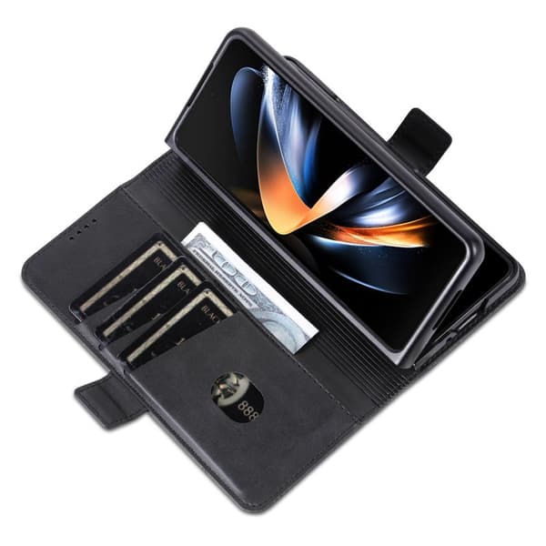 AZNS Samsung Galaxy Z Fold6 Plånboksfodral Konstläder - Svart