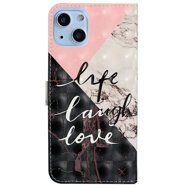 iPhone 14 Plus Plånboksfodral Folio Flip - Svart Marble Svart
