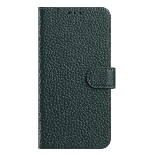 Galaxy S25 Plånboksfodral Äkta Läder Litchi - Grön Grön
